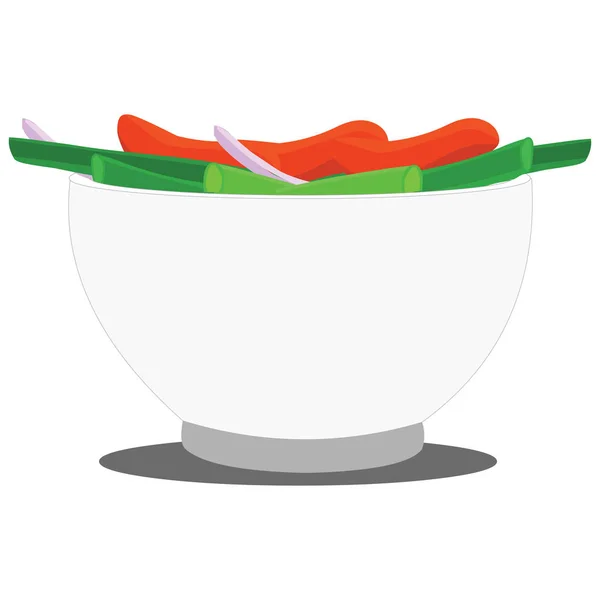 Salad Bowl Cartoon Vector Image — стоковый вектор