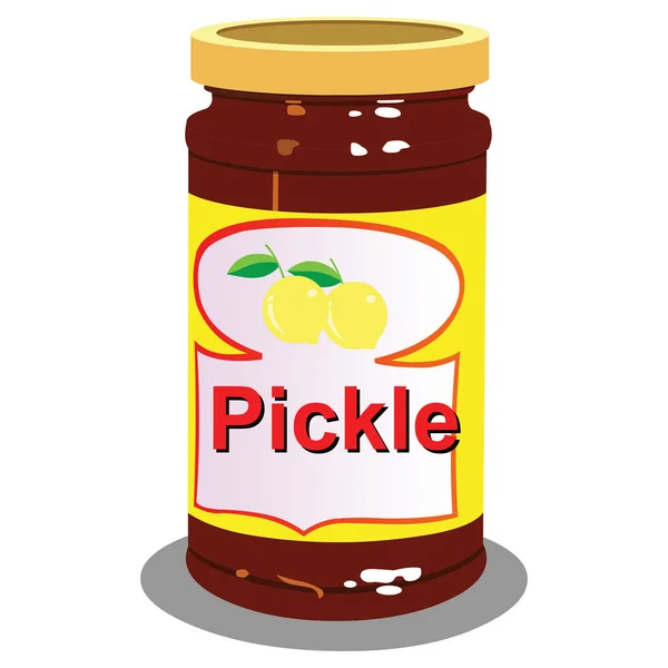 Mango Pickle Jar Röd Tecknad Vektor Bild — Stock vektor