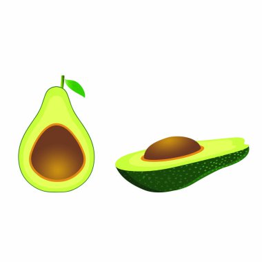 Avokado kesimi - Çizgi film Vektörü resmi