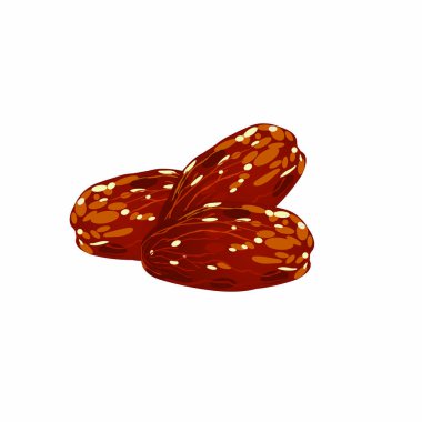 Kahverengi Tarih Kuru Meyve - Vektör Resmi