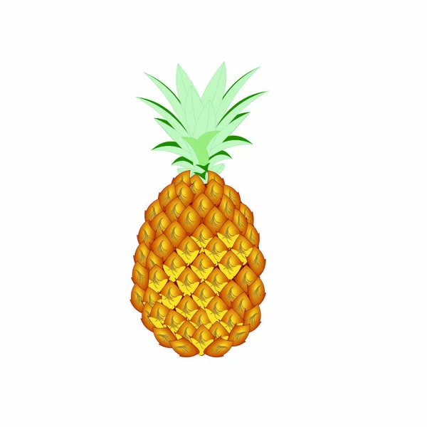 Ananas Giallo Immagine Vettoriale Del Fumetto — Vettoriale Stock