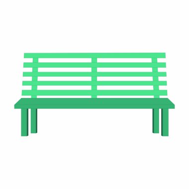 Cyan Park Bench - Çizgi film Vektör ResmiStencils