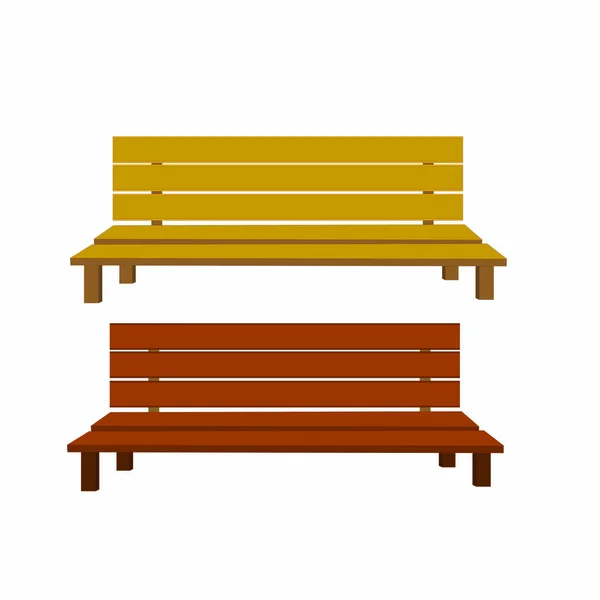 Park Bench Mostaza Marrón Imagen Vectorial Dibujos Animados — Vector de stock