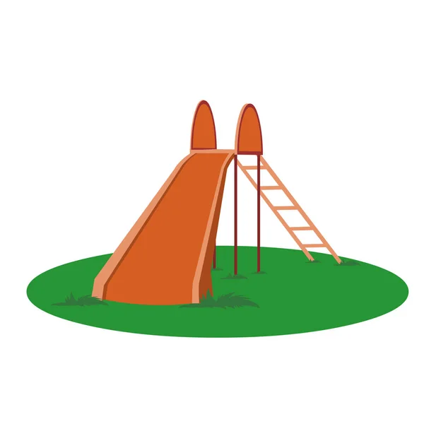 Brown Slide Park Cartoon Vector Image — Vector de stoc