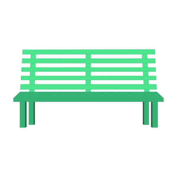 Cyan Park Bench Cartoon Vector Afbeelding — Stockvector