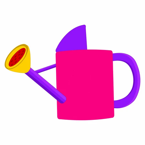 Pink Watering Can Desenhos Animados Imagem Vetorial —  Vetores de Stock