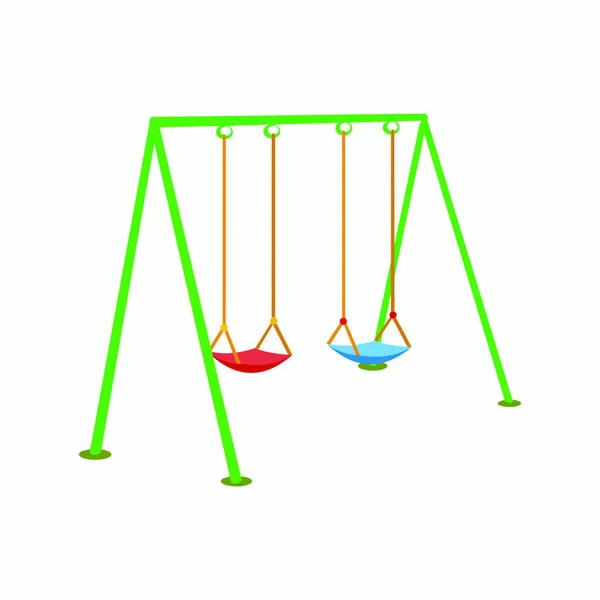 Red Blue Swings Cartoon Vector Image — Stock Vector