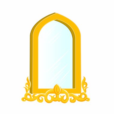 Sarı Ayna - Çizgi film Vektör ResmiStencils