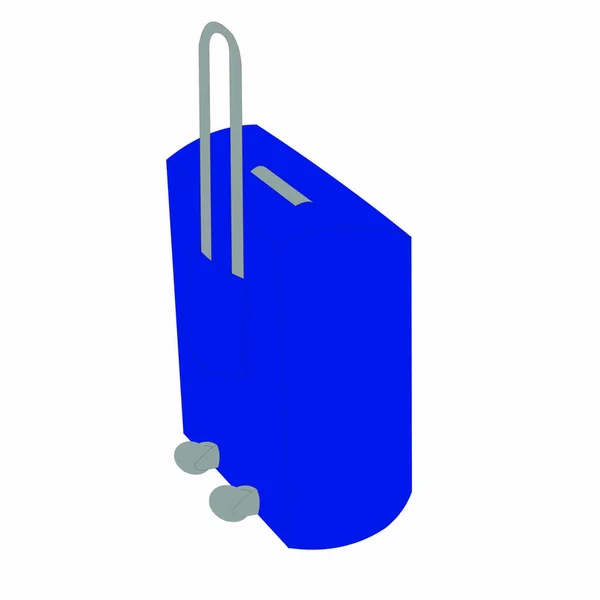 Blue Trolley Bag Cartoon Vector Image — стоковый вектор