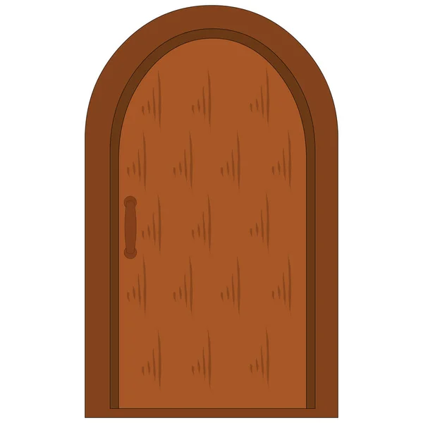 Kahverengi cilalı Kapalı Kapı - Çizgi film Vektör Resmi
