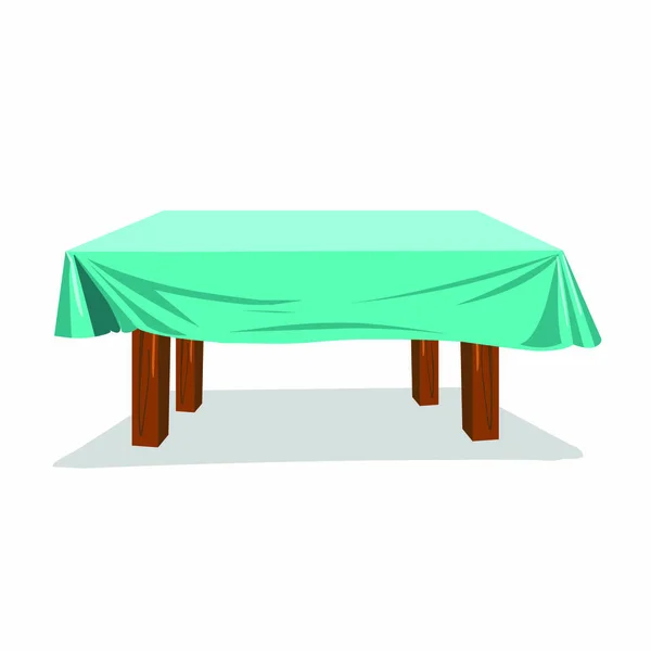 Una Mesa Cubierta Con Tela Imagen Vectorial — Vector de stock