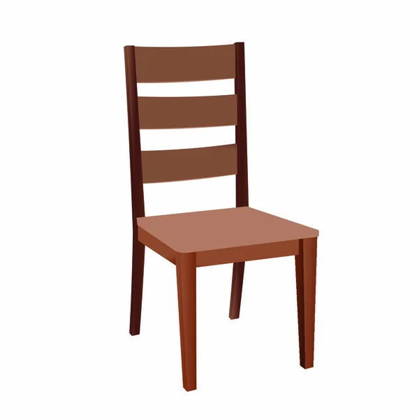 Brown Wooden Chair Cartoon Vector Image — стоковый вектор