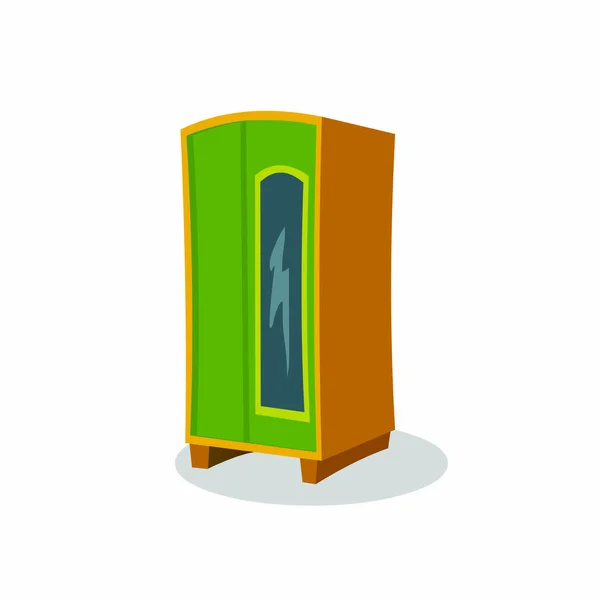 Cupboard Γυάλινο Καθρέφτη Cartoon Vector Image — Διανυσματικό Αρχείο