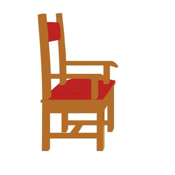 ライトブラウン木製の椅子 漫画のベクトル画像 — ストックベクタ