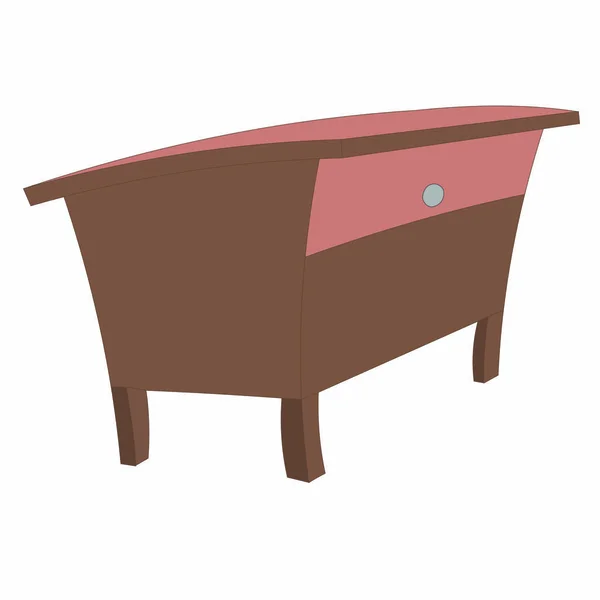 Taupe Writing Desk Cartoon Vector Image — Stock Vector