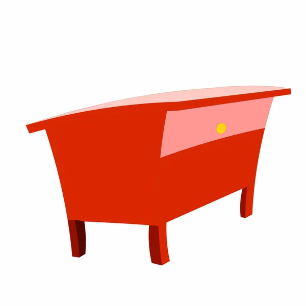 Rood Bruin Bureau Cartoon Vector Afbeelding — Stockvector