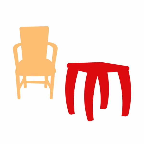 Cadeira Tamborete Cartoon Vector Image —  Vetores de Stock
