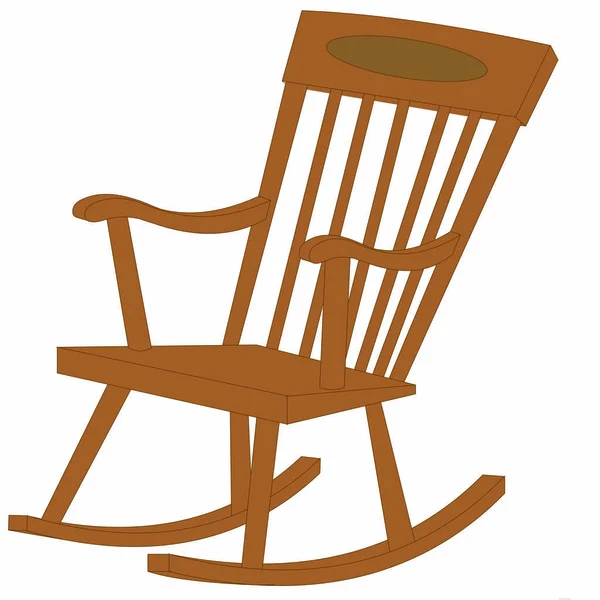 Wooden Rocking Chair Cartoon Vector Image — стоковый вектор