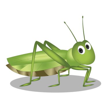 Grasshopper with Expressions - Cartoon Vector Image clipart