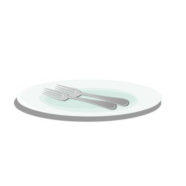 Tabakta İki Çatal - Çizgi film Vektör ResmiComment