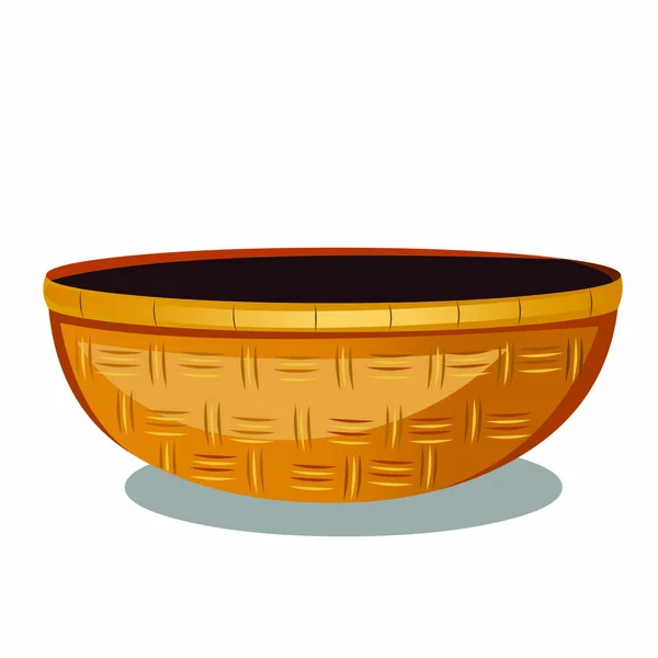 Brown Bowl Texture Cartoon Vector Image — стоковый вектор