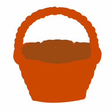 Kahverengi Meyve Sepeti - Çizgi film Vektör ResmiStencils