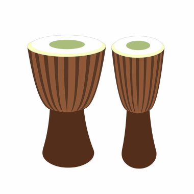 Müzik Aracı - Afrika Djembe Davulları- Çizgi Film Vektör ResmiStencils