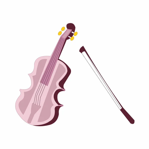Instrumento Musical Violín Imagen Vectorial Dibujos Animados — Vector de stock