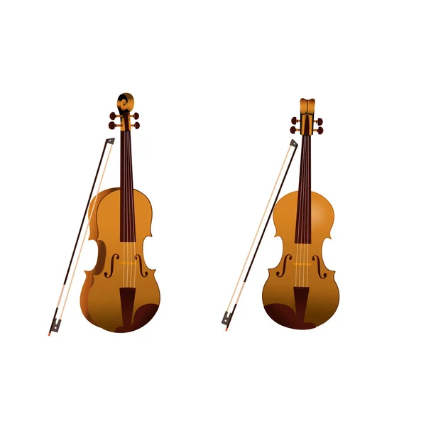 Instrumento Musical Violines Imagen Vectorial Dibujos Animados — Archivo Imágenes Vectoriales