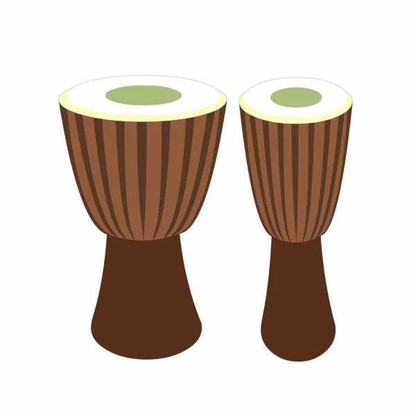 Hangszer Afrikai Djembe Dobok Cartoon Vector Image — Stock Vector