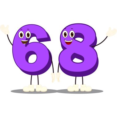 68 Numara - Çizgi film Vektör Resmi