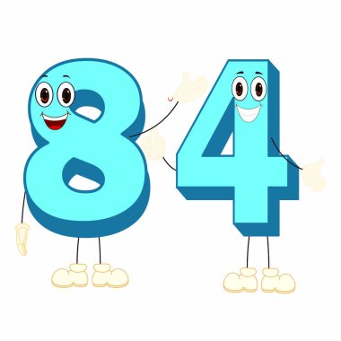 Seksen Dört Numara - Çizgi film Vektör Resmi