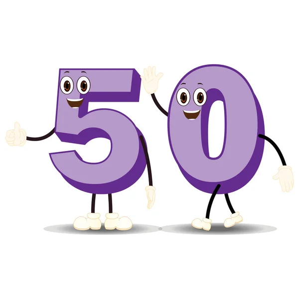 50 Numara - Çizgi film Vektör ResmiStencils