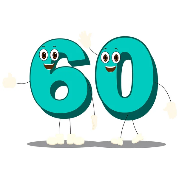 Altmış Numara - Çizgi film Vektör Resmi