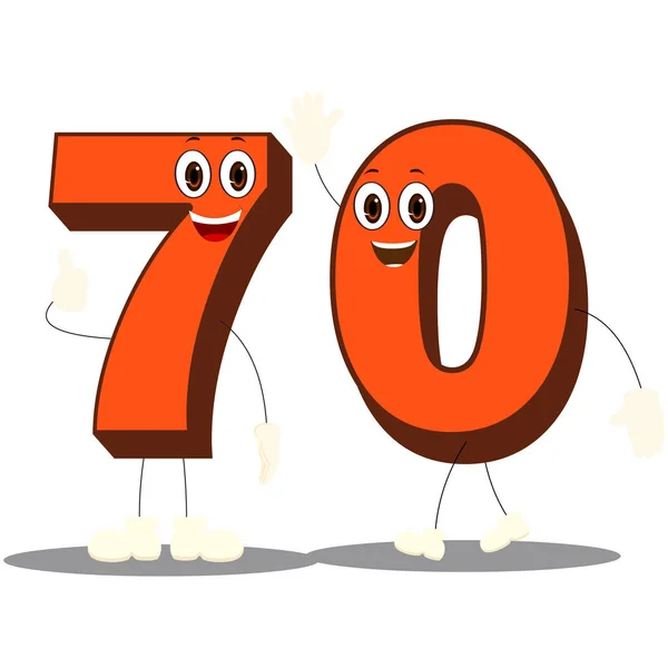 70 Numara - Çizgi film Vektör Resmi