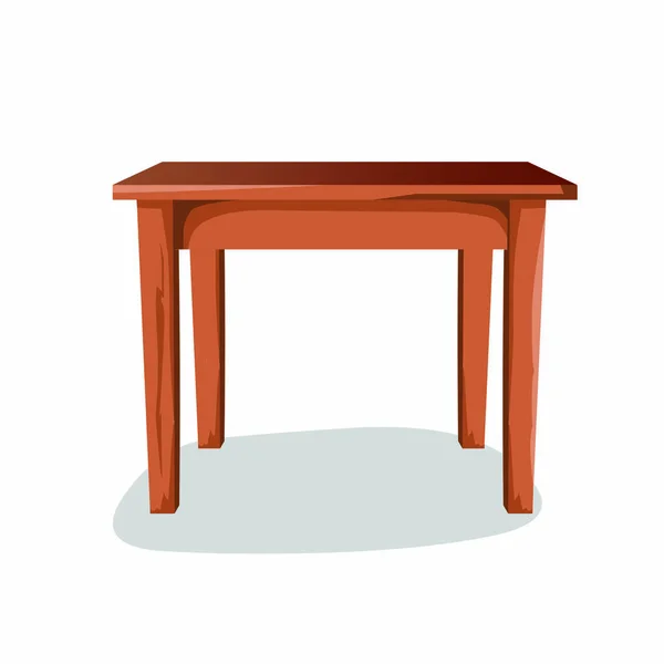 Wooden Side Table Cartoon Vector Image — Stock Vector