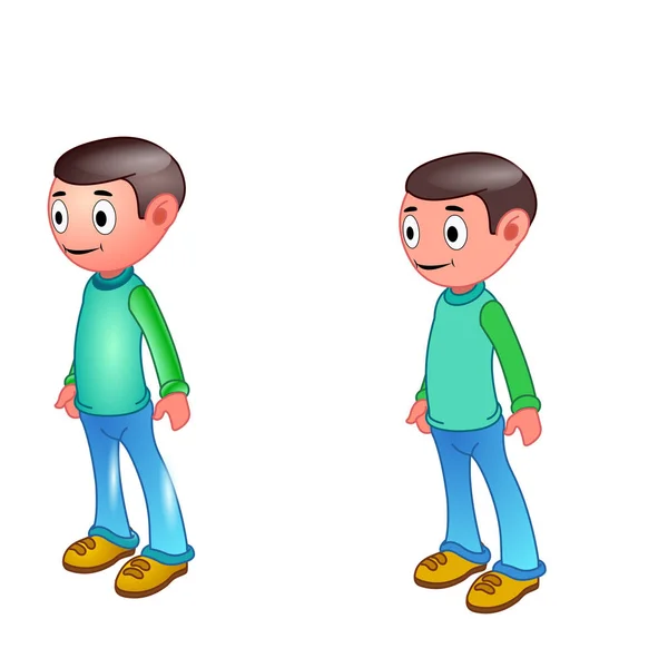 Happy Boys Cartoon Vector Image — Stock Vector