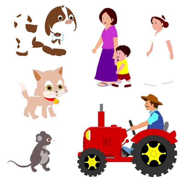 Personas Animales Imagen Vectorial Dibujos Animados — Vector de stock
