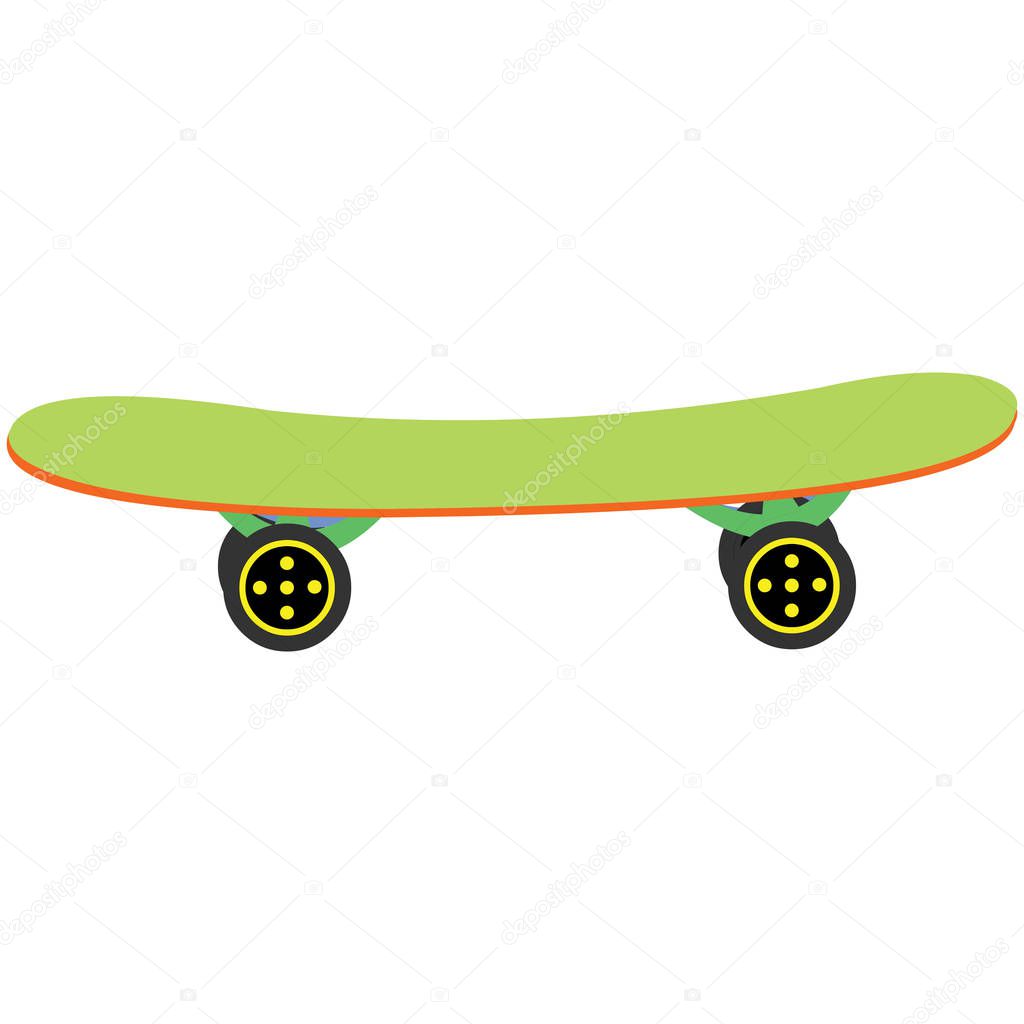 Green Skateboard - Cartoon Vector Image
