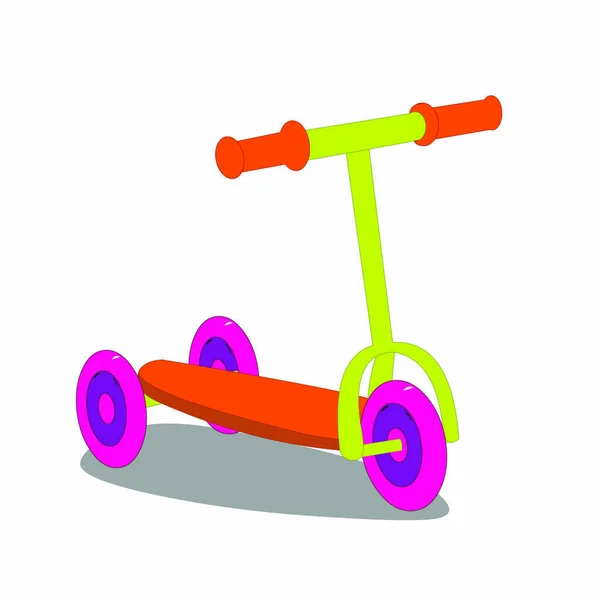 Toy Scooter Cartoon Vector Image — Stock Vector