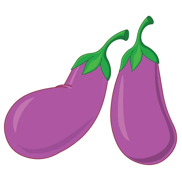 Purple Eggplant Ζουμερό Λαχανικό Cartoon Vector Image — Διανυσματικό Αρχείο