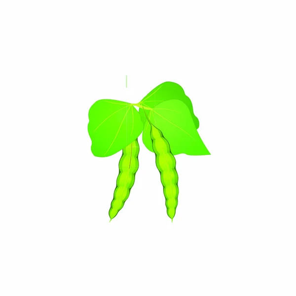 Green Bean Cartoon Vector Image — Stockový vektor