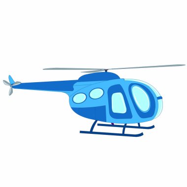 Mavi Helikopter - Çizgi film Vektör ResmiStencils