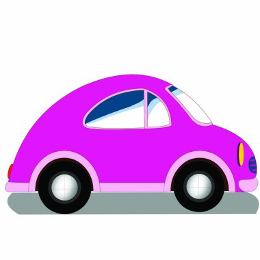 Pembe Oyuncak Araba - Çizgi film Vektör ResmiStencils