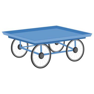 Mavi Sebze Arabası - Çizgi film Vektör Resmi