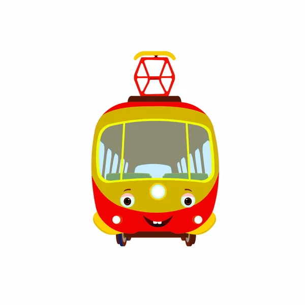 Tram Expression Cartoon Vector Image — Stock Vector