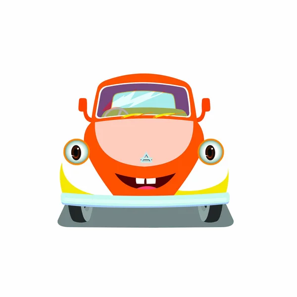 Auto Met Expressies Cartoon Vector Afbeelding — Stockvector