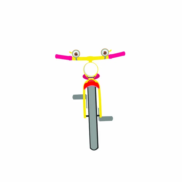 Bicycle Front View Cartoon Vector Image — Stock Vector