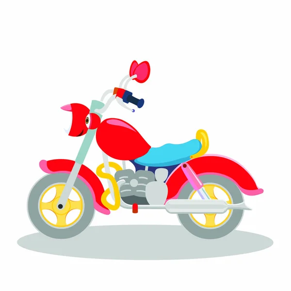 Motorcycle Side Colorful Cartoon Vector Image — Stock Vector
