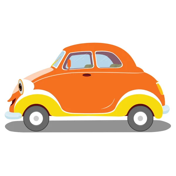 Beetle Shaped Car Cartoon Vector Image — Stock Vector